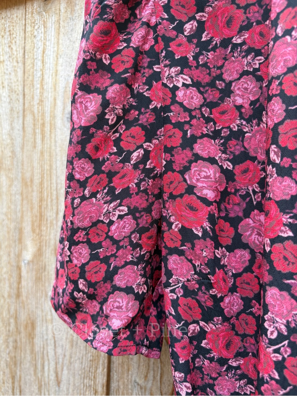 Rouje Gabin Dress Rosier Rouge Midi Wrap Green Size FR 38 US 6 Small Pink Floral - Picture 6 of 17